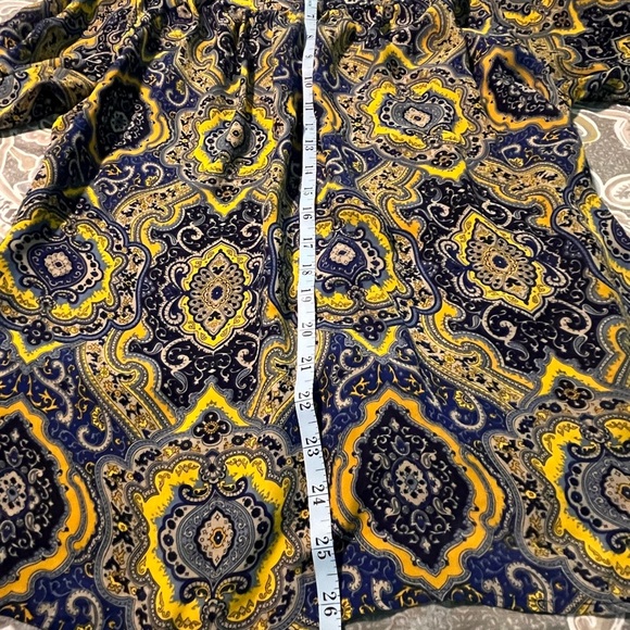 Ann Taylor Blue and Gold Tie Front Blouse - Picture 8 of 8